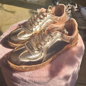 Rose gold glitter sneakers